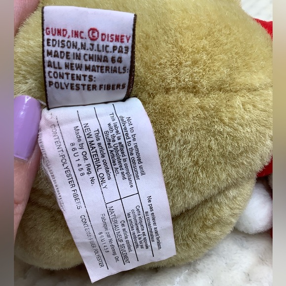 GUND DISNEY Classic Pooh Plush Bear Stuffed Animal in Scarf and Santa Hat - Picture 11 of 13